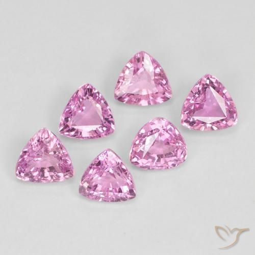1.79 ctw Pink Sapphire Stones, Natural Sapphire in Trillion Facet Shape for Sale