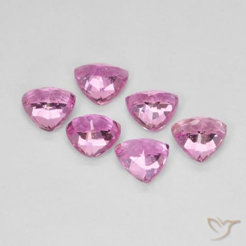 Sapphire Gemstones in 4 x 4 mm (calibrated) Size for Sale, Sapphire Stones in Very Light Pink Color