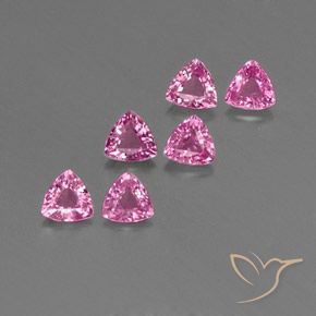 1.60 ctw Pink Sapphire Stones, Natural Sapphire in Trillion Facet Shape for Sale