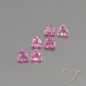 1.66 ctw Pink Sapphire Stones, Natural Sapphire in Trillion Facet Shape for Sale