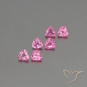 1.60 ctw Pink Sapphire Stones, Natural Sapphire in Trillion Facet Shape for Sale