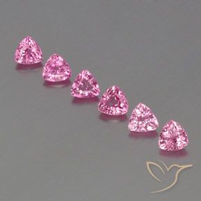 1.82 ctw Pink Sapphire Gemstones, Sapphire Gems in Trillion Facet Shape for Sale.