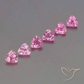 1.82 ctw Pink Sapphire Stones, Natural Sapphire in Trillion Facet Shape for Sale