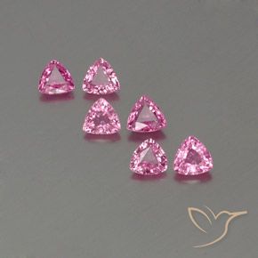 1.63 ctw Pink Sapphire Gemstones, Sapphire Gems in Trillion Facet Shape for Sale.