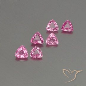 1.63 ctw Pink Sapphire Stones, Natural Sapphire in Trillion Facet Shape for Sale