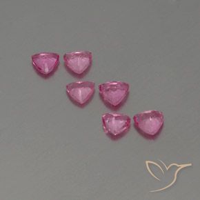 Sapphire Gemstones in 4 x 4 mm (calibrated) Size for Sale, Sapphire Stones in Deep Pink Color