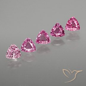 1.53 ctw Pink Sapphire Stones, Natural Sapphire in Trillion Facet Shape for Sale