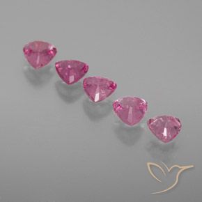 Sapphire Gemstones in 4 x 4 mm (calibrated) Size for Sale, Sapphire Stones in Medium Pink Color