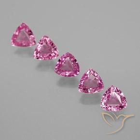 1.38 ctw Pink Sapphire Stones, Natural Sapphire in Trillion Facet Shape for Sale