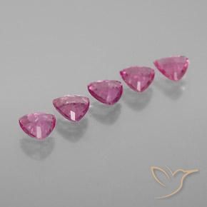 Sapphire Gemstones in 4.2 x 4.1 mm Size for Sale, Sapphire Stones in Intense Pink Color