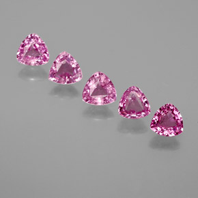 Intense Pink Сапфир Камень - 0.2ct Огранка Триллион Фасетная (ID: 358854)