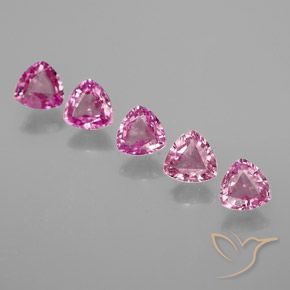 1.30 ctw Pink Sapphire Stones, Natural Sapphire in Trillion Facet Shape for Sale