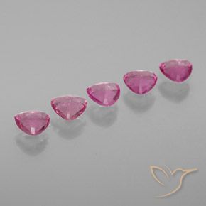 Sapphire Gemstones in 4 x 4 mm (calibrated) Size for Sale, Sapphire Stones in Deep Pink Color