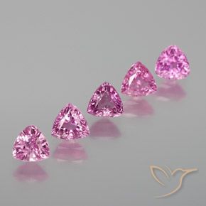 1.64 ct Loose Purple Sapphire, 4.1 x 4.1 mm Trillion Cut From Tanzania, Photo A