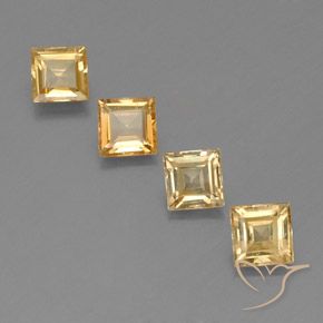 Light Orange-Gold Sapphire Gem - 0.6ct Square Facet (ID: 358952)