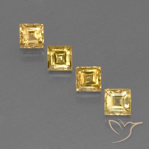 gold-orange Saphir Edelstein - 0.6ct Carréschliff / Quadrat (ID: 358956)