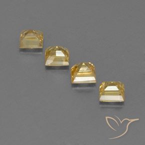 Sapphire Gemstones in 4.2 x 4.2 mm Size for Sale, Sapphire Stones in Golden Orange Color