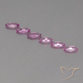 Sapphire Gemstones in 6 x 3 mm Size for Sale, Sapphire Stones in Deep Pinkish Purple Color