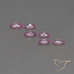 Sapphire Gemstones in 5.9 x 3 mm Size for Sale, Sapphire Stones in Very Light Royal Purple Pink Color