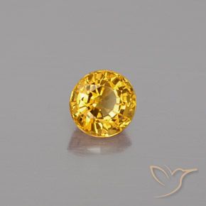 0.66 ct Golden Sapphire Stone, Natural Sapphire in Round Facet Shape for Sale