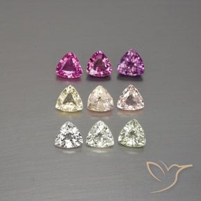 Multicolor Sapphire Gem - 0.2ct Trillion Facet (ID: 360232)