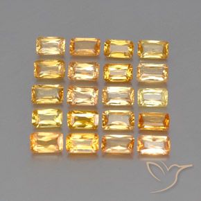 6.80 ctw Golden Sapphire Stones, Natural Sapphire in Octagon / Scissor Cut Shape for Sale