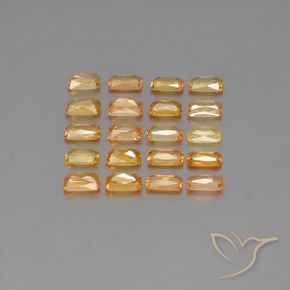 Sapphire Gemstones in 5 x 3.1 mm Size for Sale, Sapphire Stones in Orange-Gold Color