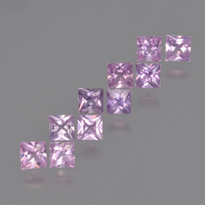 1.36 ctw Purple Sapphire Stones, Natural Sapphire in Princess-Cut Shape for Sale