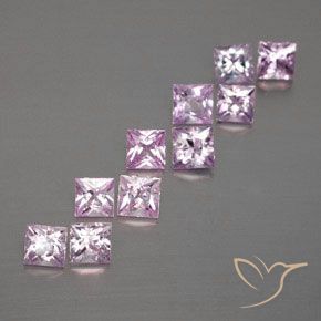 Tono rosado cereza Zafiro Gema - 0.2ct Corte Princesa (ID: 361264)