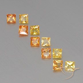 Bright Orange Sapphire Gem - 0.2ct Princess-Cut (ID: 361321)