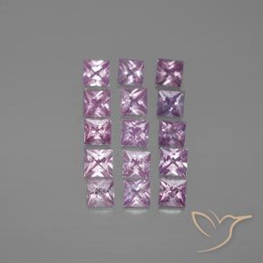 1.60 ctw Purple Sapphire Gemstones, Sapphire Gems in Princess-Cut Shape for Sale.