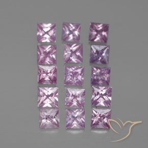 1.60 ctw Purple Sapphire Stones, Natural Sapphire in Princess-Cut Shape for Sale
