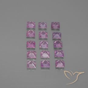 Sapphire Gemstones in 2.6 x 2.6 mm Size for Sale, Sapphire Stones in Light Pinkish Violet Purple Color