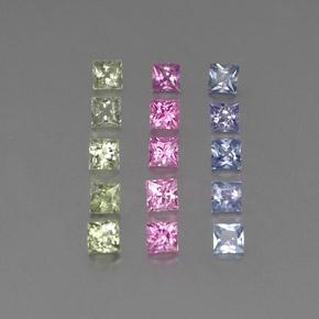 Multicolor Sapphire Gem - 0.1ct Princess-Cut (ID: 361407)