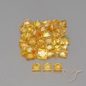 Sapphire Gemstones in 2.6 x 2.6 mm Size for Sale, Sapphire Stones in Golden Color