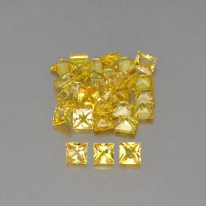 Deep Yellow Sapphire Gem - 0.1ct Princess-Cut (ID: 362178)