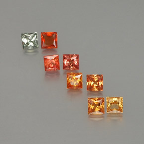 Multicolor Sapphire Gem - 0.2ct Princess-Cut (ID: 363580)