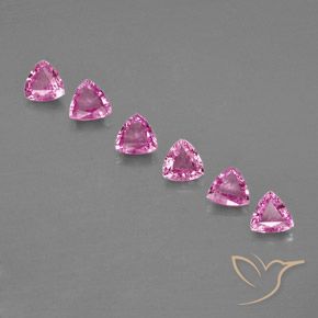 1.35 ctw Pink Sapphire Gemstones, Sapphire Gems in Trillion Facet Shape for Sale.
