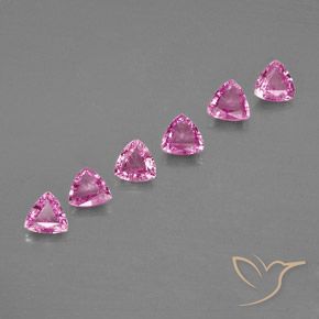 1.35 ctw Pink Sapphire Stones, Natural Sapphire in Trillion Facet Shape for Sale