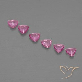 Sapphire Gemstones in 4 x 4 mm (calibrated) Size for Sale, Sapphire Stones in Medium Pink Color