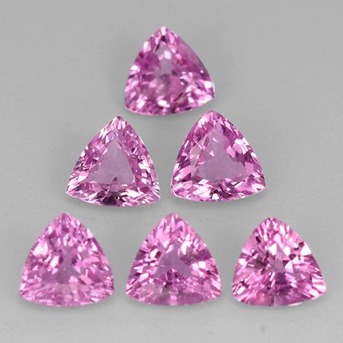 Rose foncé Saphir gemme - 0.3ct Facette trillion (ID: 363595)