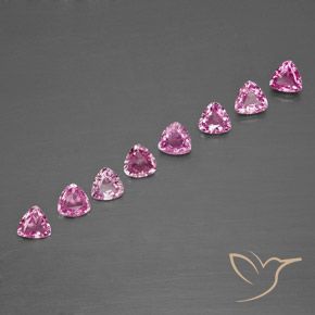 Medium Pink Zaffiro Gem - 0.2ct Sfaccettatura trilliant (ID: 363596)