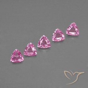 1.29 ctw Pink Sapphire Gemstones, Sapphire Gems in Trillion Facet Shape for Sale.