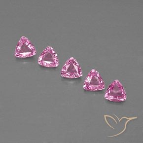 1.29 ctw Pink Sapphire Stones, Natural Sapphire in Trillion Facet Shape for Sale