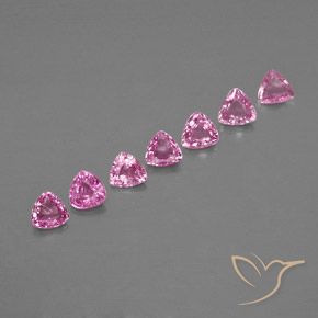 Темно-розовый Сапфир Камень - 0.2ct Огранка Триллион Фасетная (ID: 363599)