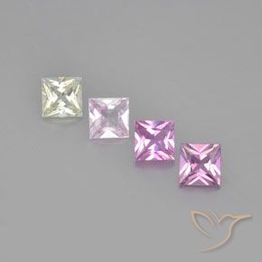 Mehrfarbig Saphir Edelstein - 0.5ct Prinzess-Schliff (ID: 366742)