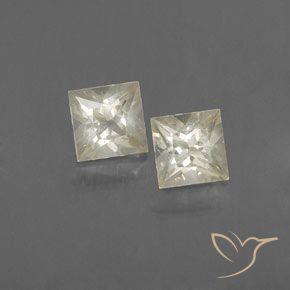 0.96 ctw Yellow Sapphire Stones, Natural Sapphire in Princess-Cut Shape for Sale