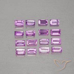 Rosado claro Zafiro Gema - 0.1ct Faceta en Estilo Baguette (ID: 367260)