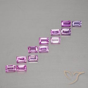 Deep Pinkish Purple Saphir Edelstein - 0.1ct Baquette Schliff (ID: 367261)