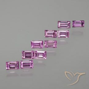 Rosaig-lila Saphir Edelstein - 0.1ct Baquette Schliff (ID: 367263)